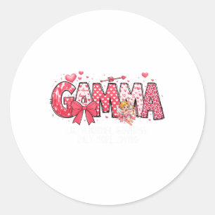 Gamma Valentine Quote For Loving Grandma Bow Heart Classic Round Sticker