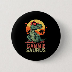 Gammiesaurus Dino Dinosaur Gammie-saurus T-rex Fun 6 Cm Round Badge