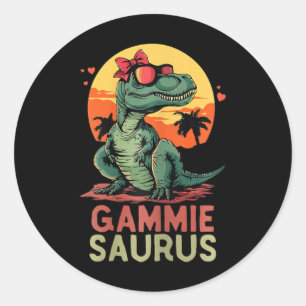 Gammiesaurus Dino Dinosaur Gammie-saurus T-rex Fun Classic Round Sticker