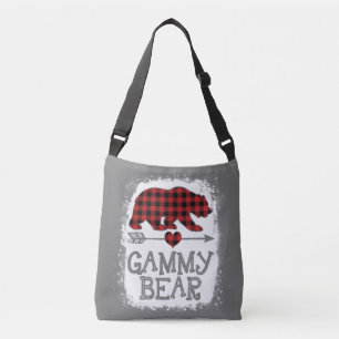 Gammy Bear Christmas Pajama Red Plaid Buffalo Fami Crossbody Bag