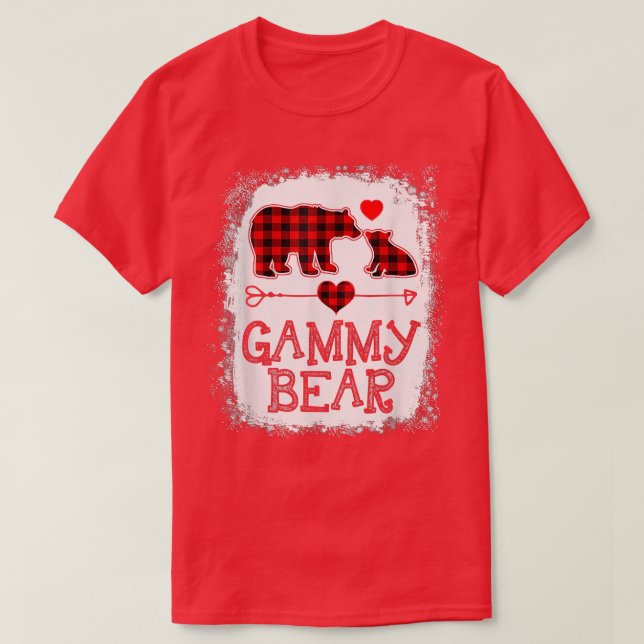 Gammy Bear Christmas Pajama Red Plaid Buffalo Fami T-Shirt (Design Front)