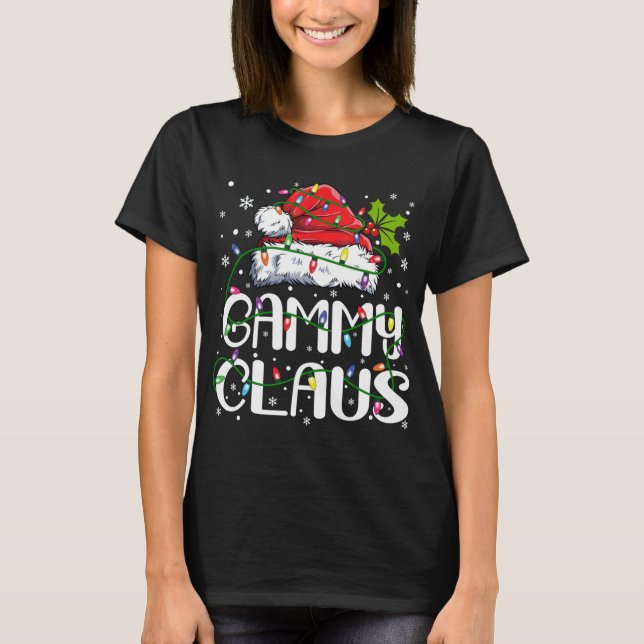 Gammy Claus Christmas Santa Hat Matching Family Xm T-Shirt (Front)