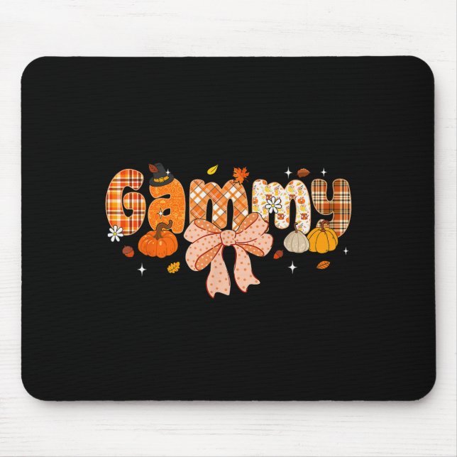 Gammy Pumpkin Fall Coquette Bow Thanksgiving  Mouse Pad (Front)