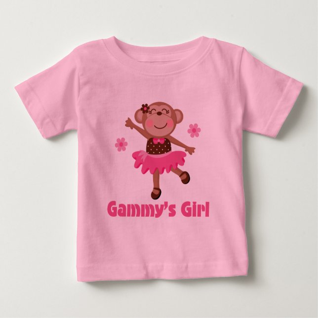 Gammys Girl Monkey Baby T-Shirt (Front)