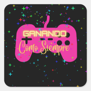 ganando como siempre , videogamer square sticker