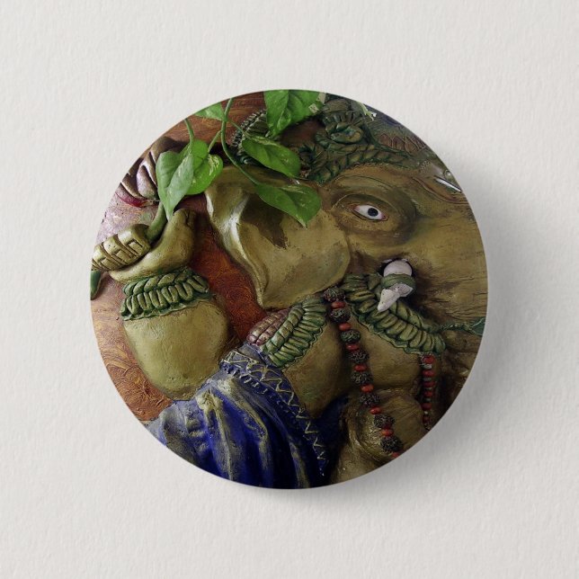 Ganapati Ganesh 6 Cm Round Badge (Front)