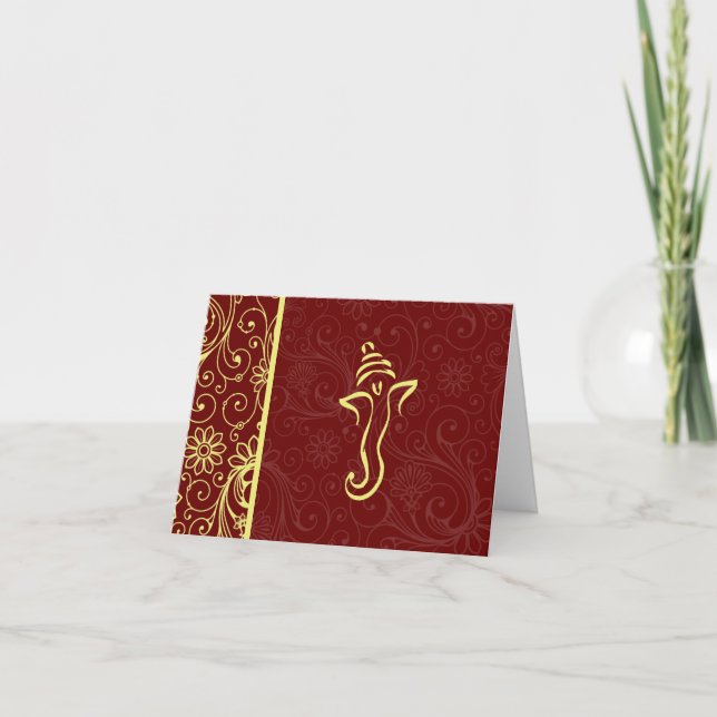 Ganapati Wedding Thank You Cards (Front)