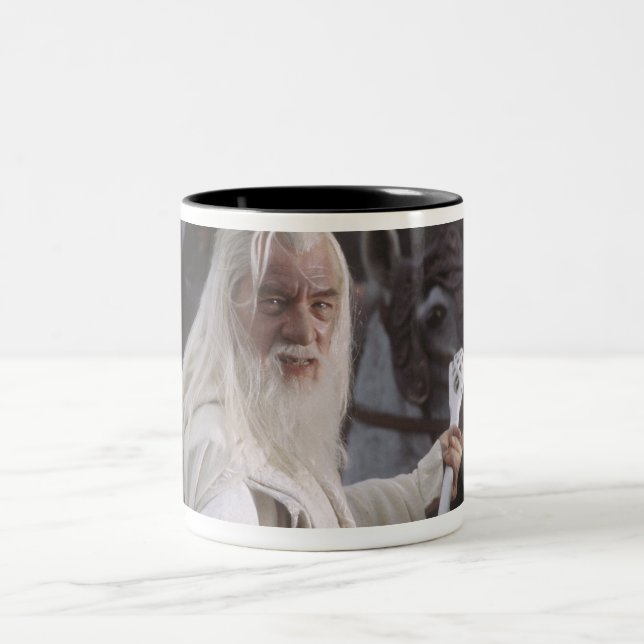GANDALF™ Holds Staff Two-Tone Coffee Mug (Center)