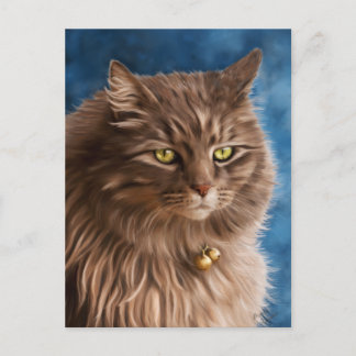 Gandalf - Silver Tabby Cat Art Postcard