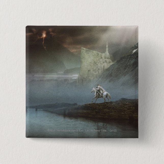 GANDALF™ Takes Hobbits to Guarded City 15 Cm Square Badge (Front)