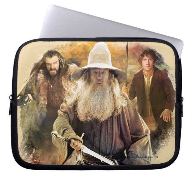 Gandalf, THORIN OAKENSHIELD™, & BILBO BAGGINS™ Laptop Sleeve (Front)