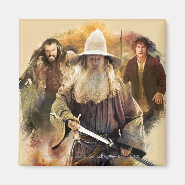 Gandalf, THORIN OAKENSHIELD™, & BILBO BAGGINS™ Magnet (Front)