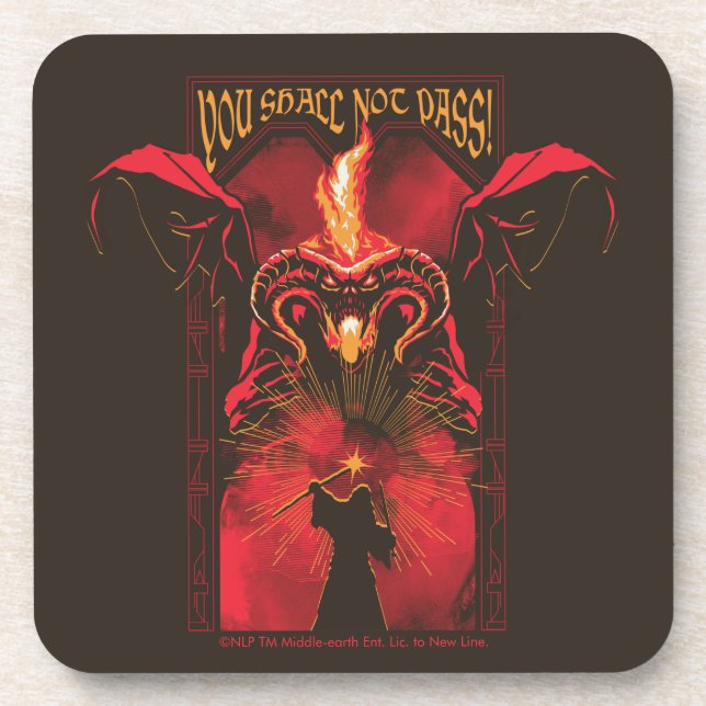 GANDALF™ Vs Balrog "You Shall Not Pass" Graphic Coaster (Front)