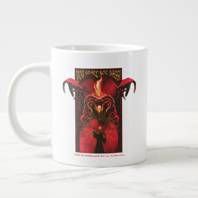 GANDALF™ Vs Balrog "You Shall Not Pass" Graphic Large Coffee Mug (Left)