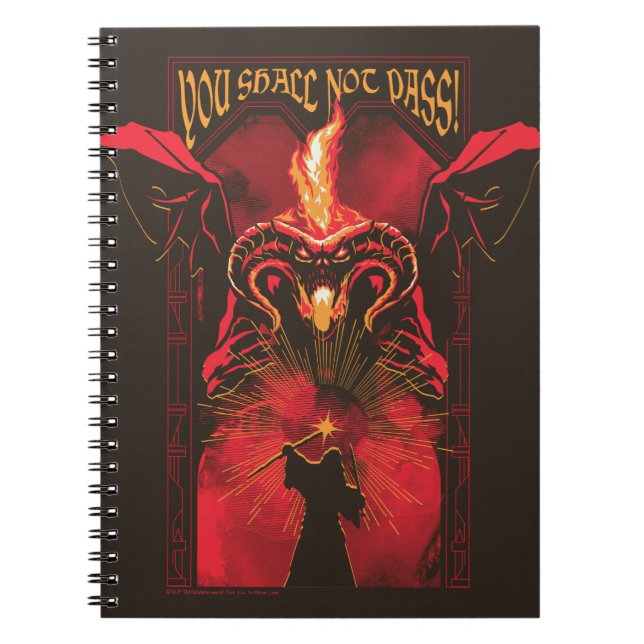 GANDALF™ Vs Balrog "You Shall Not Pass" Graphic Notebook (Front)