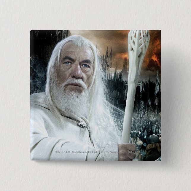 GANDALF™ with Staff 15 Cm Square Badge (Front)