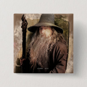 Gandalf With Staff 15 Cm Square Badge