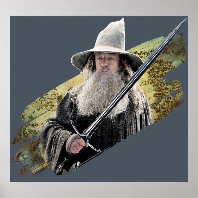 Gandalf With Sword Green Poster (Front)