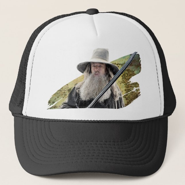 Gandalf With Sword Green Trucker Hat (Front)