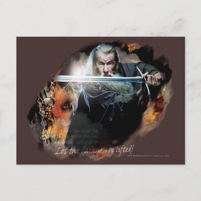 Gandalf With Sword In Battle Postcard (Front)