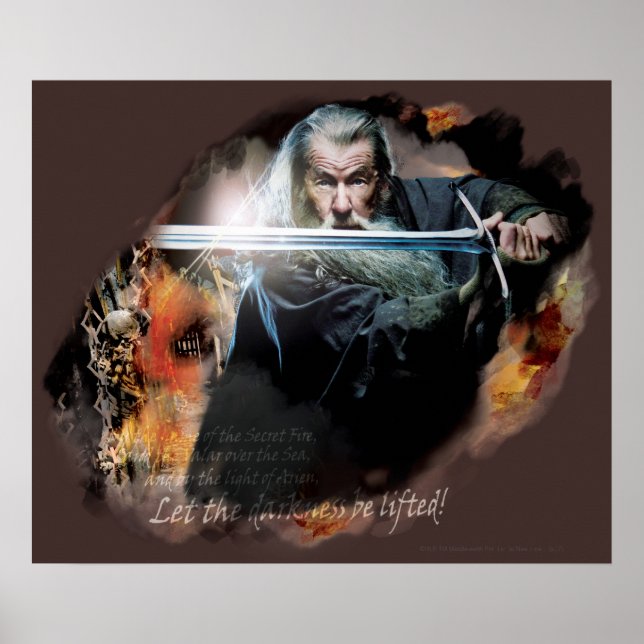 Gandalf With Sword In Battle Poster (Front)