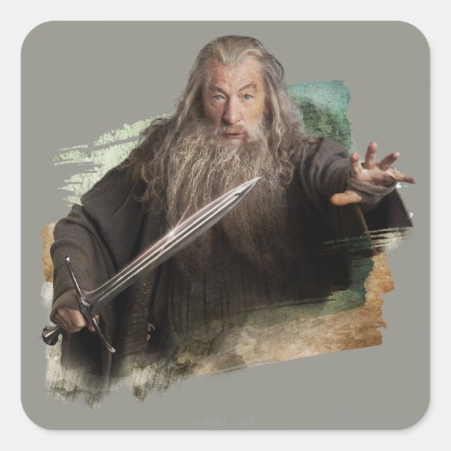 Gandalf With Sword Square Sticker (Front)
