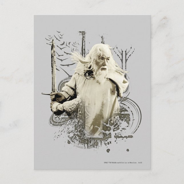 GANDALF™ with Sword Vector Collage Postcard (Front)