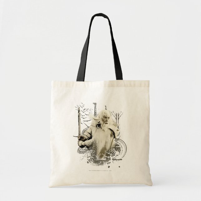 GANDALF™ with Sword Vector Collage Tote Bag (Front)
