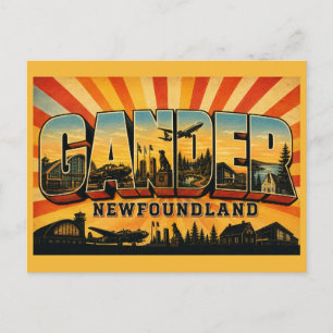 Gander Newfoundland Crossroads of the World Postcard