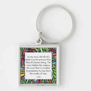 Gandhi Animal Quote Key Ring