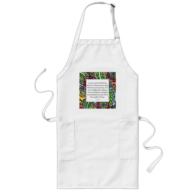 Gandhi Animal Quote Long Apron (Front)