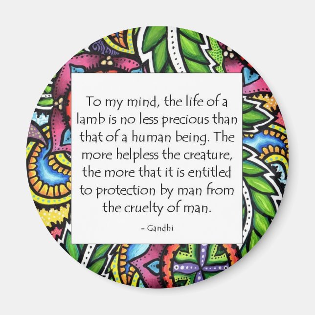 Gandhi Animal Quote Magnet (Front)