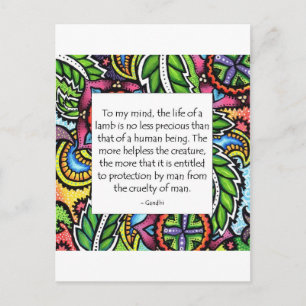 Gandhi Animal Quote Postcard