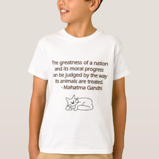 Gandhi Animals Quote with Cat T-Shirt