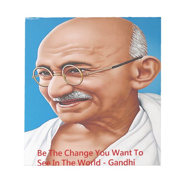 Gandhi & Be The Change Quote Notepad (Front)