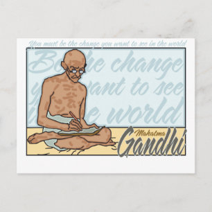 Gandhi Be The Change Quote Postcard