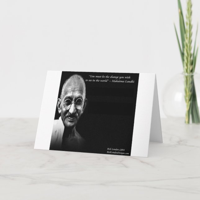 Gandhi Be The Change Wisdom Quote Card (Front)