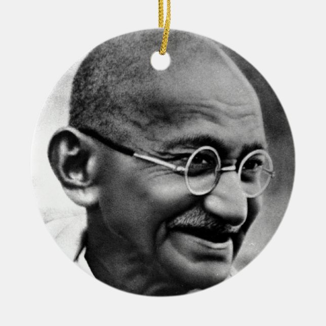 GANDHI CERAMIC TREE DECORATION (Front)