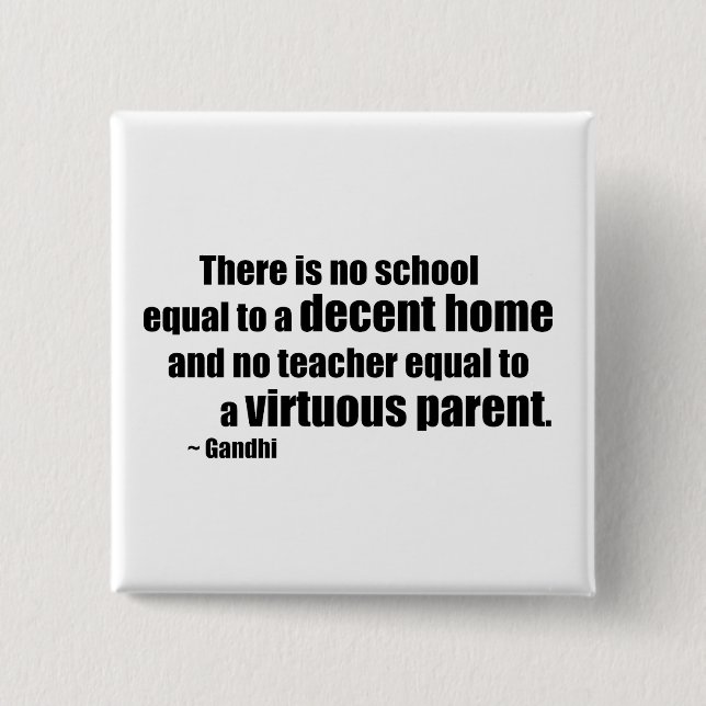 Gandhi Homeschool 15 Cm Square Badge (Front)