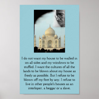 Gandhi: I want the cultures of all the lands . . . Poster