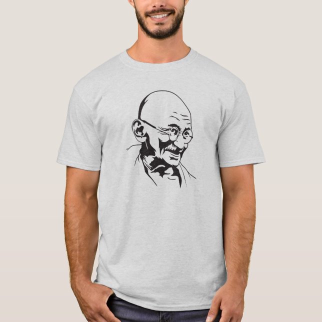 gandhi india retro portrait stencil  T-Shirt (Front)