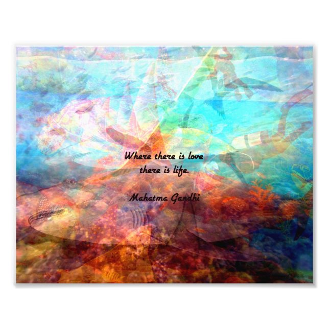 Gandhi Inspirational Quote about Love, Life & Hope Photo Print (Front)