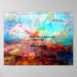 Gandhi Inspirational Quote about Love, Life & Hope Poster