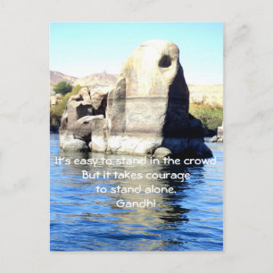 Gandhi Inspirational Quote Quotation About Courage Postcard