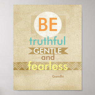 Gandhi poster motivational quote distressed sepia