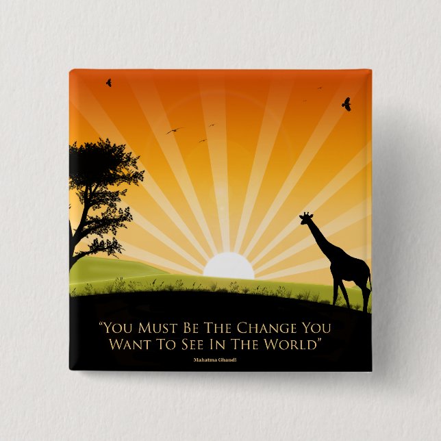 Gandhi Quote 15 Cm Square Badge (Front)