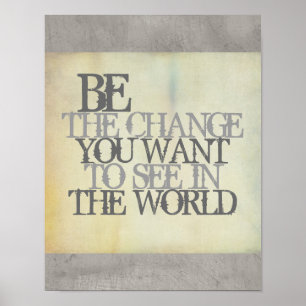 Gandhi quote be the change poster shabby chic