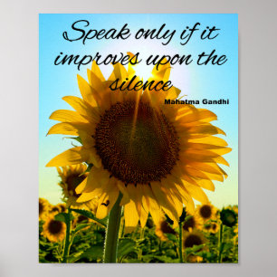 Gandhi Quote on Silence Poster