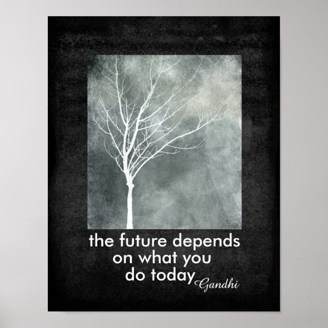 Gandhi quote poster motivational text nature art (Front)