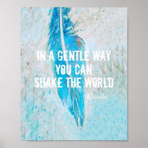 Gandhi quote poster motivational text on photo art